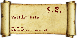 Valló Rita névjegykártya